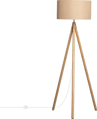 Produktbild von Stehlampe aus Holz und Stoff Wolby Beige