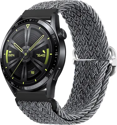 Produktbild von BStrap Braid Nylon armband Huawei Watch GT3 46mm, gray black