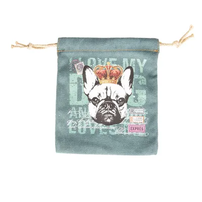 Produktbild von Clayre & Eef Damenkulturtasche 22x25x1 cm Blau Leinwand Rechteck Hund