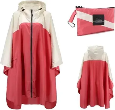 Productafbeelding van Famanu Poncho, waterdicht - Lichtbruin en beige