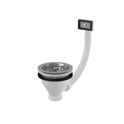 Produktbild von Alcadrain Ablaufventil für Spülbecken 6/4" mit einem Edelstahlgitter DN115 und Flexiüberlauf