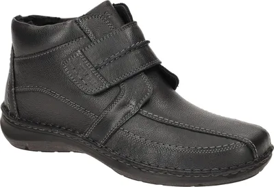 A black leather boot for men.