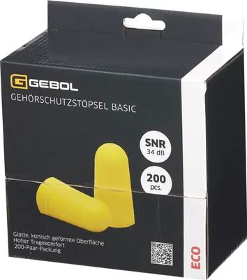 Produktbild von GEBOL Gehörschutzstöpsel Basic SNR = 34 dB Inhalt 200 Stück