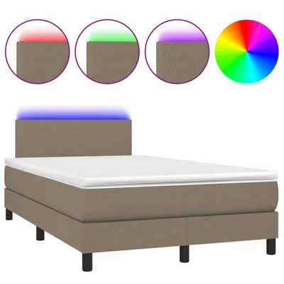 Produktbild von Boxspringbett mit Matratze & LED Taupe 120x190 cm Stoff