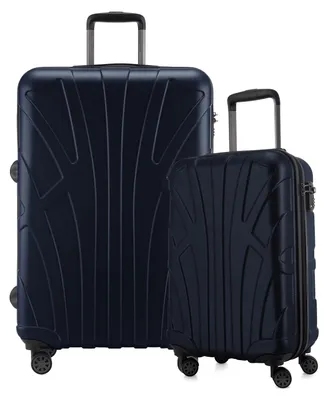 Zdjęcie produktu dla Suitline - Zestaw 2 walizek, wózek bagażowy 55x35x20 cm + duża walizka podróżna XL bagaż rejestrowany, 4 podwójne kółka, lekkie walizki damskie, męskie, ciemnoniebieskie