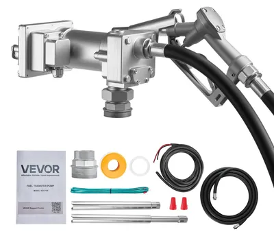 Produktbild von VEVOR Kraftstofftransferpumpe, 12V DC 57L/min (15 GPM) 149W (1/5 PS), Getriebe-Elektro-Dieseltransferpumpe mit automatischer Abschalt-Kraftstoffdüse, langer Einlass- und Auslassschlauch für Benzin, Diesel, Kerosin, Ethanolmischungen, 57 L/min-b, Manuelle Düse-c
