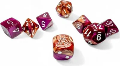 Obrázek produktu pro Chessex sada 7 kostek Gemini měděná-fialová/bílá