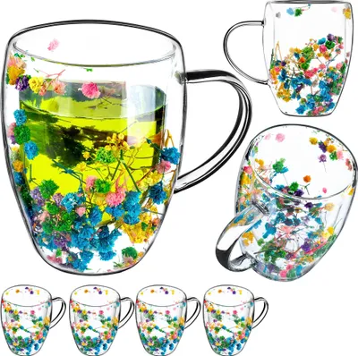 Image de Verres à café à double paroi KADAX 350 ml, lot de 4, multicolores,  verres thermos pour thé et café, verres à thé en verre borosilicaté, tasse à café