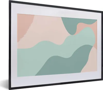 Produktbild von MuchoWow® Gerahmtes Poster Sommer - Formen - Abstrakt 40x30 cm - Poster mit Schwarzem Bilderrahmen Wandposter Rahmen Foto Bilder - Bilderrahmen - Poster im Rahmen
