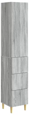 Image de Ensemble de 2 meubles vidaXL, gris Sonoma, 33 x 34,5 x 90 cm, aggloméré