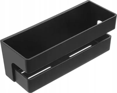 Immagine prodotto di Mensola da parete per bagno con doppio bordo nero 11x28x10,5 cm