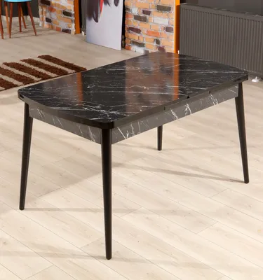 Obrázek produktu pro Skye Decor, Bendir - černá, Rozkládací jídelní stůl, černá, 100 % MELAMÍNEM POTAŽENÁ DESKA, 132 x 76,5 x 79 cm