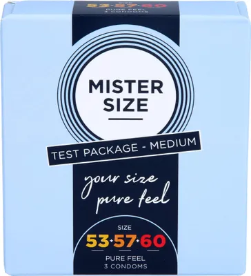 Produktbild von MISTER SIZE 4260605480584, Männliches Kondom, weich, Transparent, Latex, CE 0120 / ISO 4074, 0,05 mm