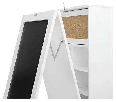 Produktbild von Wandklapptisch Küche mit Regal | Klapptisch Wand klein Weiß aus Holz | Klappbarer Wandtisch mit Schublade
