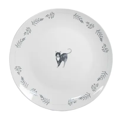 Produktbild von Clayre & Eef Frühstücksteller Ø 20 cm Weiß Keramik Katzen