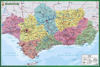 Zdjęcie produktu dla Plakat edukacyjny Erik Editores: Mapa Andaluzji Wielokolorowy Wielokolorowy Jeden rozmiar