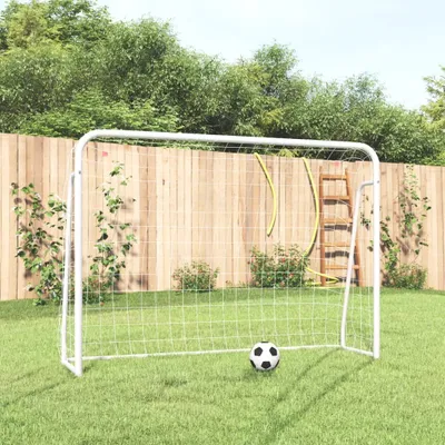 Obrázok produktu pre Maison Exclusive – Futbalová bránka so sieťou, biela, 214 x 75 x 152 cm, oceľ a polyester