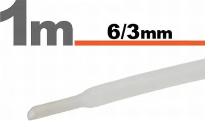 Produktbild von 10 x 1 Meter Schrumpfschlauch, transparent, 6/3 mm – 10 Stück à 1 Meter – Schrumpfschlauch zur Isolierung und zum Kabelschutz – Geeignet für Elektroinstallationen und -reparaturen [11022T]