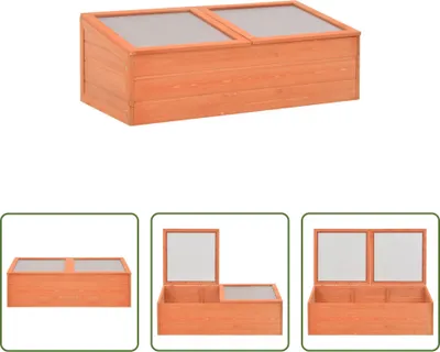 Produktbild von The Living Store Frühbeet Holz 100x50x34 cm