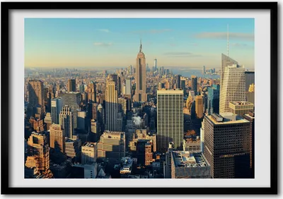 Produktbild von Bild - Bilderrahmen - 100 cm x 70 cm - MDF - Rahmen - Foto - Wandkunst Wolkenkratzer