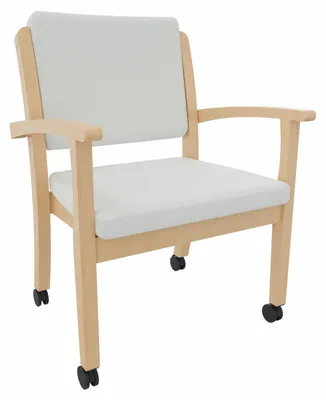 Produktbild von Schwerlaststuhl Alexander XXL auf Rollen – Stabiler Stuhl mit Armlehnen für Adipositas bis 250 kg.Stoffbezug:Clean-Kunstleder Walter Grau,Sitzhöhe:52,5cm