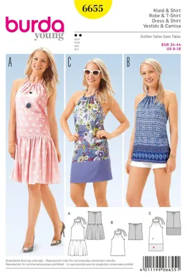 Produktbild von Schnittmuster Burda 6655 Kleid Shirt
