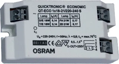 Produktbild von Osram QT-ECO 1X18…21 S, 30000 h, -15 - 50 °C, 50 Hz, 13 A, 40 mm, 80 mm