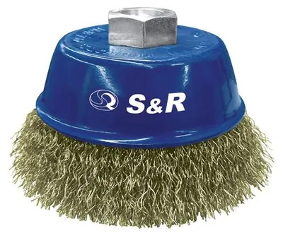 Produktbild von S&R Konische Topfbürste 60 mm M14 Messingdraht