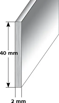 Produktbild von Fußleiste / Sockelleiste (TYP i 40) aus Aluminium, Höhe: 40 mm, Farbe: Edelstahloptik, Materialstärke: 2,0 mm, Befestigungsart: selbstklebend