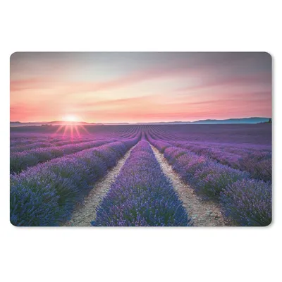 Produktbild von MuchoWow® Schreibtischunterlage Lavendel - Lila - Blumen - Himmel 60x40 cm - XXL Mauspad - Großes Mauspad