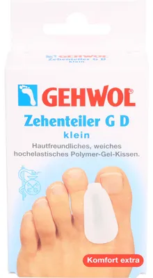Obrázek produktu pro GEHWOL Toe Divider G D malý, měkký, vysoce elastický polymerový gelový polštářek šetrný k pokožce, 3 ks rozdělovačů prstů na nohou
