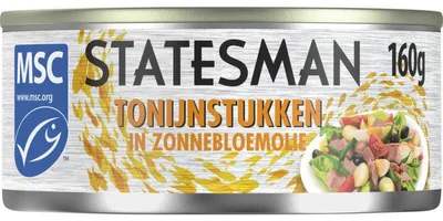 Image de Morceaux Statesman Tonijn à l'huile de tournesol, 160 g - Thon de haute qualité