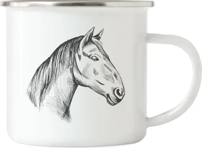 Produktbild von Pferd Emaille Tasse Pferdeliebhaber Pferde Pferdeflüsterer Reiten Pony Hobbie Liebe Freiheit Lebendig Horse