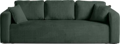 Produktbild von Best Möbel Miro - 3-sitzer Einzelsofa - Schlaffunktion und Bettkasten - aus strukturiertem Samt , Grün