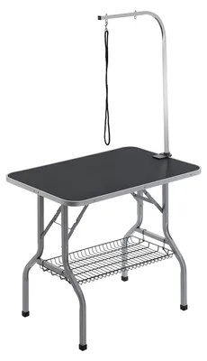 Productafbeelding van VEVOR Trimtafel 985x615x1662mm, schaartafel, roestvrijstalen hondenverzorgingstafel, draagvermogen 150 kg, trimtafel voor honden, opvouwbaar, dierverzorgingstafel, tafelblad 914,4x609,6 mm, ideaal voor wassen, trimmen, drogen en borstelen