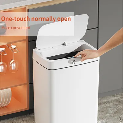 Obrázok produktu pre 15-litrový automatický odpadkový kôš so senzorom pohybu, bezdotykový, s vekom, vodotesný - ideálny do kuchyne, kúpeľne a kancelárie