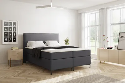 Produktbild von VELAR Boxspringbett mit bettkasten "TEDDY", 140 cm, Grau