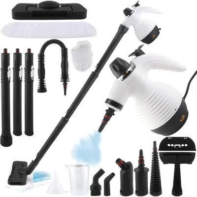 Produktbild von 2 in 1 Dampfreiniger,1050W Handheld -Dampfreiniger, 350ml Dampfreiniger sofa,Dampfreiniger boden mit 16 Zubehör, Multifunktional Dampfreiniger