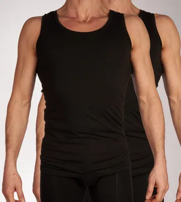 Image de Bamboo Basics débardeur lot de 2 knitted singlet black hommes