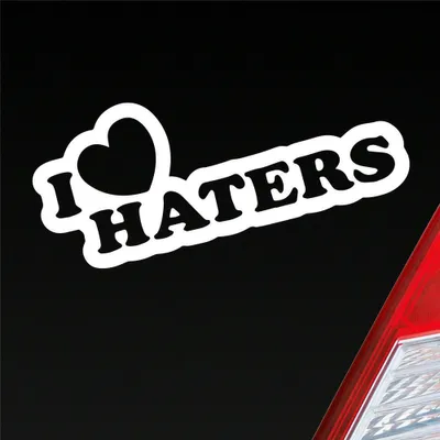 Produktbild von Auto Aufkleber I Love Haters Lustig Spruch 15x6 cm Weiss Matt Sticker Heckscheibenaufkleber