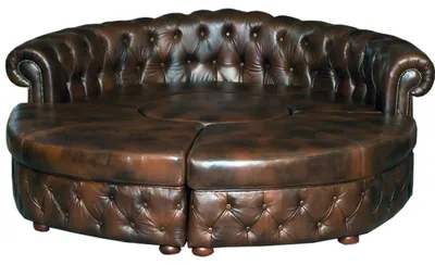 Produktbild von Chesterfield Rundsofa Ledersofa Runde Sofa XXL Wohnlandschaft Eckcouch Ecksofa