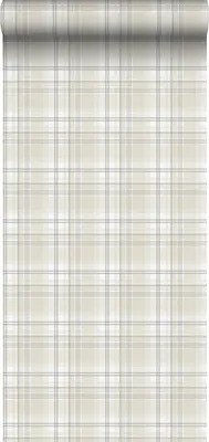 Produktbild von Sanders & Sanders Tapete Karomuster Beige und Grau 53 cm x 10.05 m