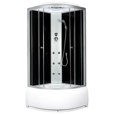 Produktbild von MEGA Hydromassagekabine , SCHWARZ 91x91 cm mit Duschwanne