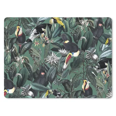 Produktbild von MuchoWow® Mauspad Mousepad Blumen - Vogel - Collage 40x30 cm - Mousepads - Maus Mat - Pad - Mausunterlage - Anti Rutsch