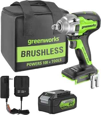 Productafbeelding van Greenworks GD24IW400K4 accu-slagmoersleutel met borstelloze motor, 0-2800 rpm, 0
