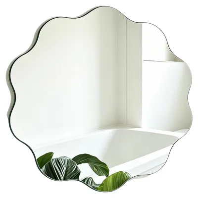 Image de Miroir rond - Miroir mural adhésif - Ø 30 cm - Sans cadre - Surface ondulée - Verre 2 mm