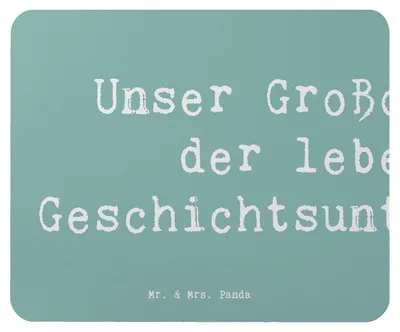 Produktbild von Mr. & Mrs. Panda Mauspad Spruch Großonkel Geschichtsunterricht - Meeresbrise - Geschenk, Geburtstage, Mouse Pad, Mousepad, Familienfeste, Lächeln, herzerwärmende Sprüche