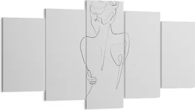 Produktbild von Bild auf Leinwand - Leinwandbild - 5 Teile - Körper Frau Zeichnung - 160x85cm - Wand Bild - Wanddeko - Wandbilder - Leinwanddruck - Bilder - Wanddekoration - Leinwand bilder - Wandbild - EA160x85-4651