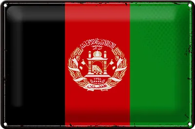 Produktbild von Blechschild Flagge Afghanistans 30x20cm Retro Afghanistan