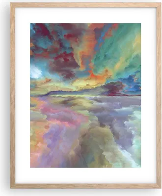Produktbild von Gerahmtes Poster - Rahmen in heller Eiche - Abstraktion modern - 40x50 cm - Wand Bild - Wanddeko - Wandbilder - Wandposter - Bilderrahmen - Bilder - Kunstdruck - Wandbild - P2NPA40x50-4027